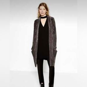 ZARA Knit Women's Open Front Ribbed Knitted Cardigan Sweater Size S